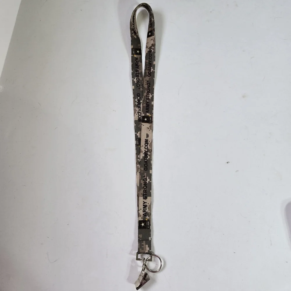Green Digital Army Camouflage Clip - On Lanyard